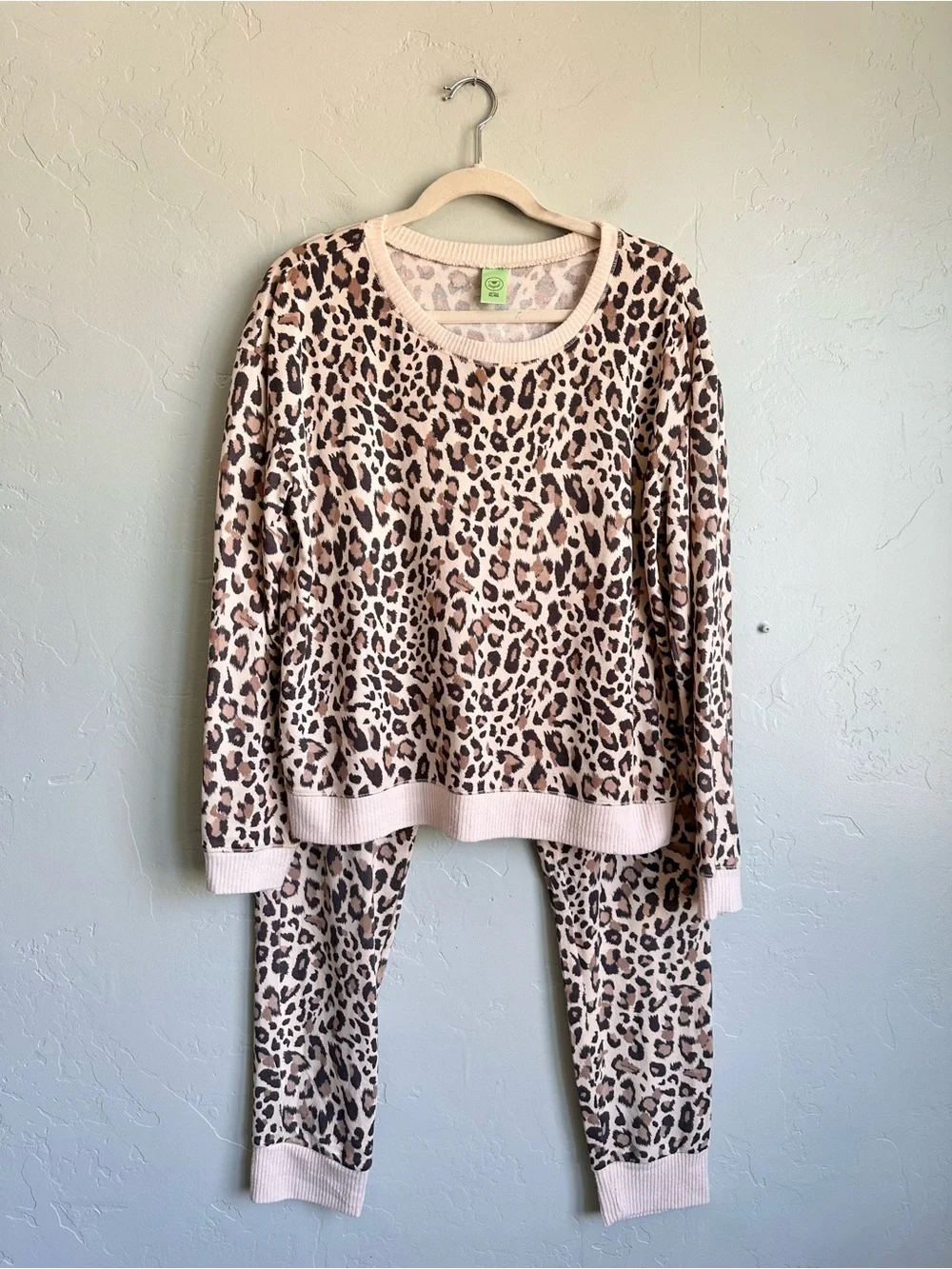 Honeydew Women Star Seeker Soft Brushed Jersey Leopard Lounge Pajama Set XL‎ EUC